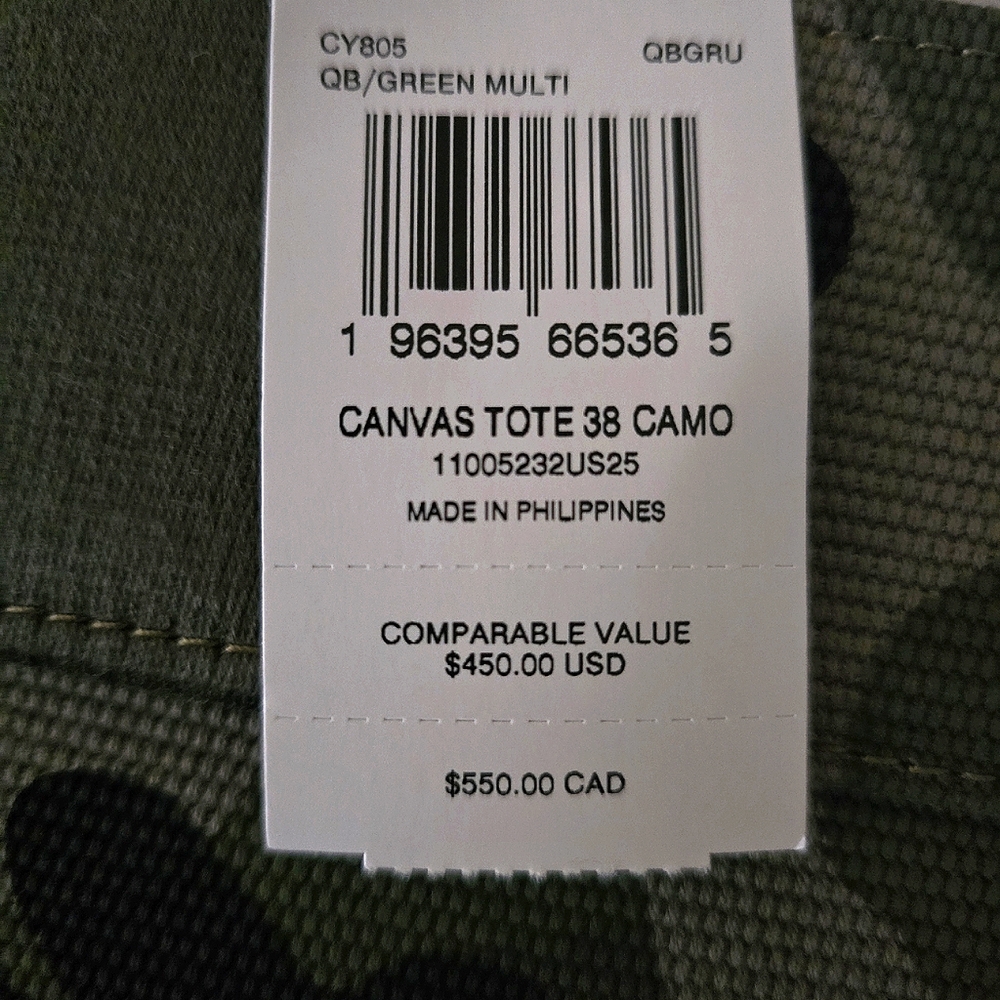 🖤 COACH CAMO PRINT TOTE BAG 38 LIMITED EDITION - Picture 7 of 7